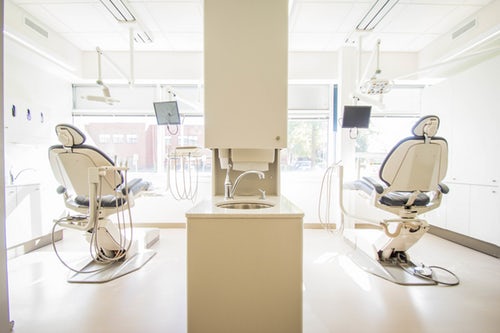 View inside surgery room at local Glasgow dental practice